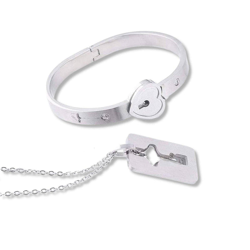 Amazon.com: SONGCHANGJEWELRY Lock Bracelet and Key Necklace - Titanium  Steel Couples Jewelry, Romantic Gift for Valentines Day, Birthday,  Christmas, Wedding, Anniversary (Black): Clothing, Shoes & Jewelry